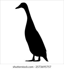 Farm Animal Duck Silhouette Vector Illustration