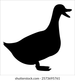 Farm Animal Duck Silhouette Vector Illustration