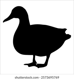 Farm Animal Duck Silhouette Vector Illustration