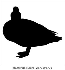 Farm Animal Duck Silhouette Vector Illustration