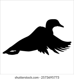 Farm Animal Duck Silhouette Vector Illustration