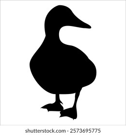 Farm Animal Duck Silhouette Vector Illustration