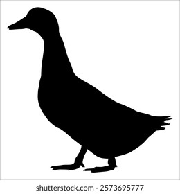 Farm Animal Duck Silhouette Vector Illustration