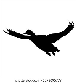 Farm Animal Duck Silhouette Vector Illustration