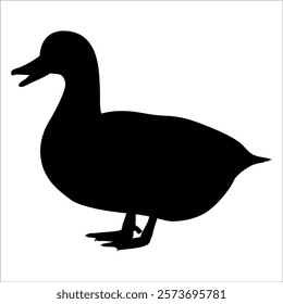 Farm Animal Duck Silhouette Vector Illustration