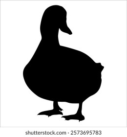 Farm Animal Duck Silhouette Vector Illustration