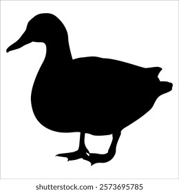 Farm Animal Duck Silhouette Vector Illustration