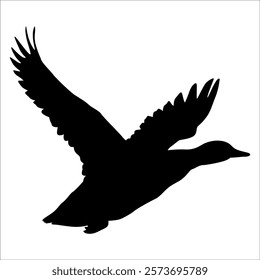 Farm Animal Duck Silhouette Vector Illustration