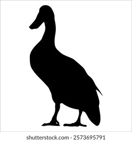 Farm Animal Duck Silhouette Vector Illustration