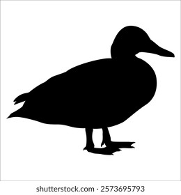 Farm Animal Duck Silhouette Vector Illustration