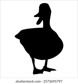 Farm Animal Duck Silhouette Vector Illustration