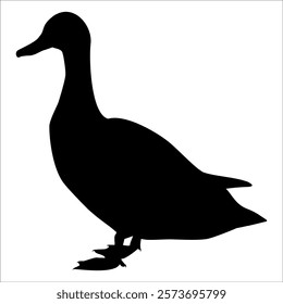 Farm Animal Duck Silhouette Vector Illustration