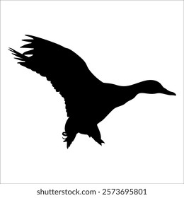 Farm Animal Duck Silhouette Vector Illustration