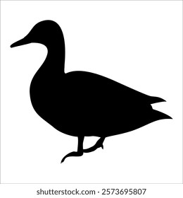 Farm Animal Duck Silhouette Vector Illustration