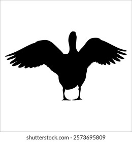 Farm Animal Duck Silhouette Vector Illustration