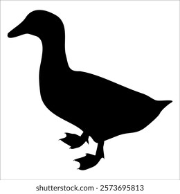 Farm Animal Duck Silhouette Vector Illustration