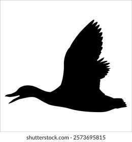 Farm Animal Duck Silhouette Vector Illustration