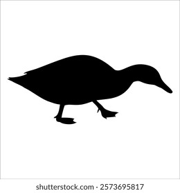 Farm Animal Duck Silhouette Vector Illustration