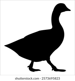 Farm Animal Duck Silhouette Vector Illustration