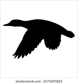 Farm Animal Duck Silhouette Vector Illustration