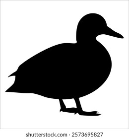 Farm Animal Duck Silhouette Vector Illustration