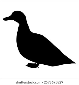 Farm Animal Duck Silhouette Vector Illustration