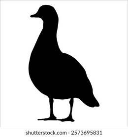 Farm Animal Duck Silhouette Vector Illustration