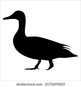 Farm Animal Duck Silhouette Vector Illustration