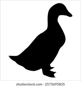 Farm Animal Duck Silhouette Vector Illustration