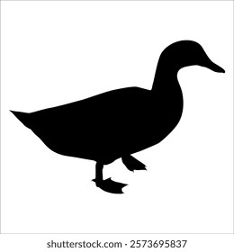 Farm Animal Duck Silhouette Vector Illustration