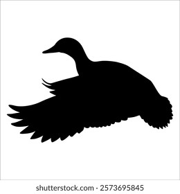 Farm Animal Duck Silhouette Vector Illustration