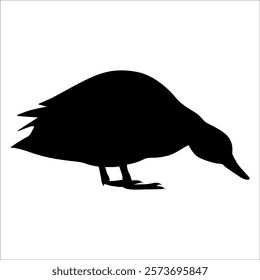 Farm Animal Duck Silhouette Vector Illustration