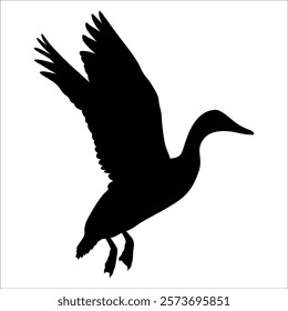 Farm Animal Duck Silhouette Vector Illustration