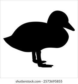 Farm Animal Duck Silhouette Vector Illustration