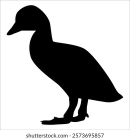 Farm Animal Duck Silhouette Vector Illustration