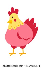 Farm animal hen Cartoon. Vector illustration