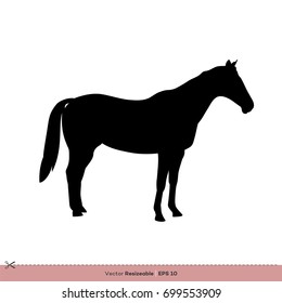 Farm Animal - Horse Silhouette Vector Logo Template Illustration Design. Vector EPS 10.