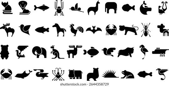 farm animal icon set design 