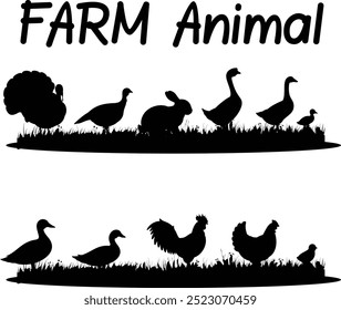  Icono animal de la granja y tema de la granja - Ilustración vectorial plana