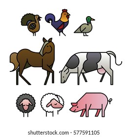 Farm animal icons