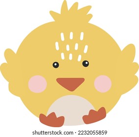 Farm animal isolted vector, Cute Animal chicken, Farm Clipart, Portrait animal vector, Baby animal element