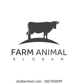 Farm Animal Logo, Cow Farm Symbol