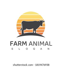 Farm Animal Logo, Cow Farm Symbol