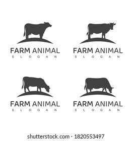 Farm Animal Logo Cow Farm Symbol Stock Vector (Royalty Free) 1820553497 ...