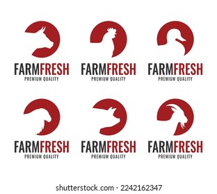 Farm animal logo. Farm logo design template