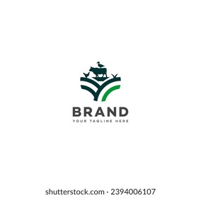Farm animal logo design template elements. Vector illustration. New Modern logo.