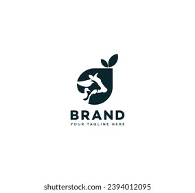 Farm animal logo design template elements. Vector illustration. New Modern logo.