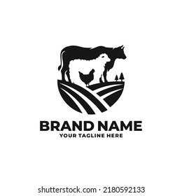 Farm animal logo design vector