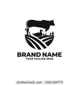Farm animal logo design vector