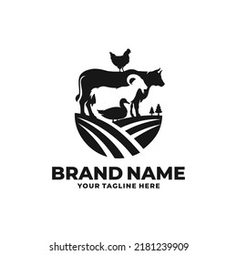 Farm animal logo design vector